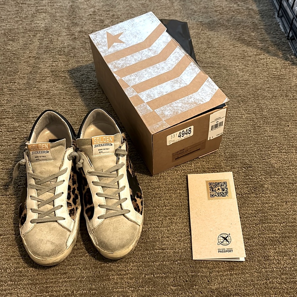 Golden Goose Snow Leopard Black Superstars